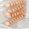 2pcs Large Capacity Automatic Egg Roller Household Four Tier Refrigerator Egg Storage Box Space Saving Kitchen Dedicated