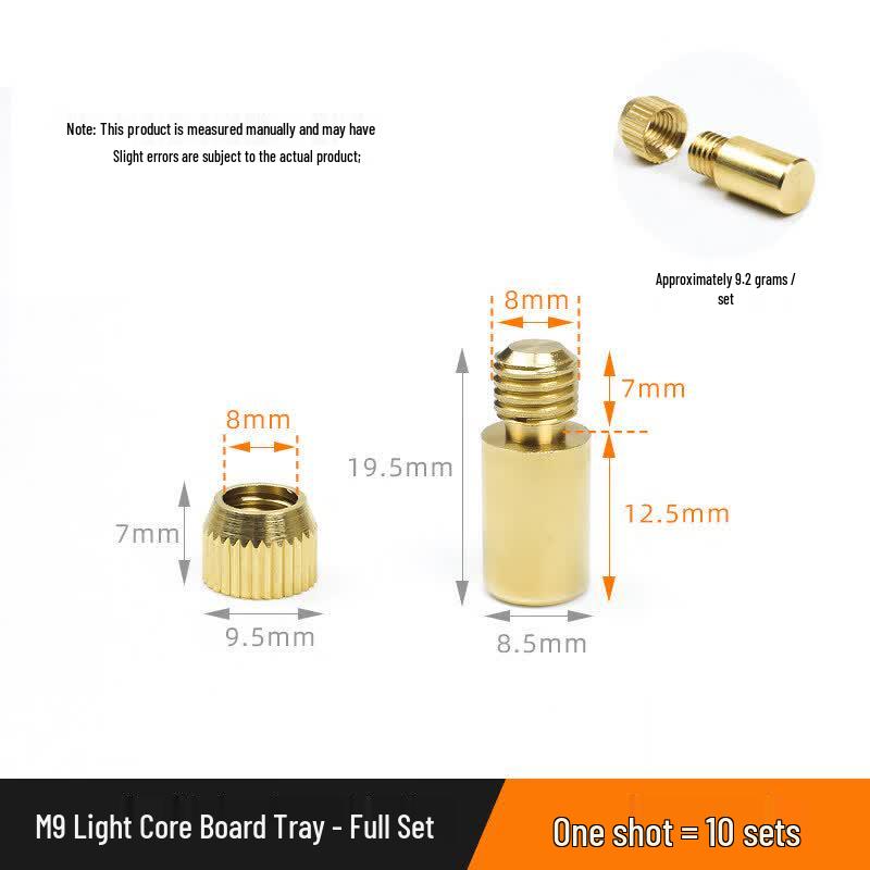 

Rongyu 9mm Brass Shelf Support Rod & Sleeve Set