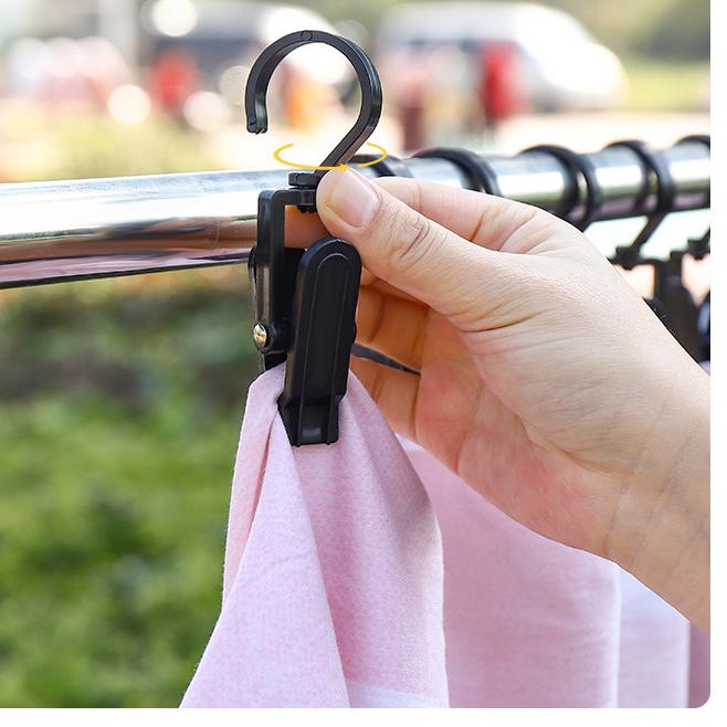 4pc Multifuncional Clipe de Plástico Supermercado Chapéu Clipe de Plástico Clipe de Cortina 360° Rotativo Gancho de Plástico