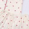 Cherry Print Women's Pajama Set - Short Sleeve & Shorts, European & American Style Home Wear