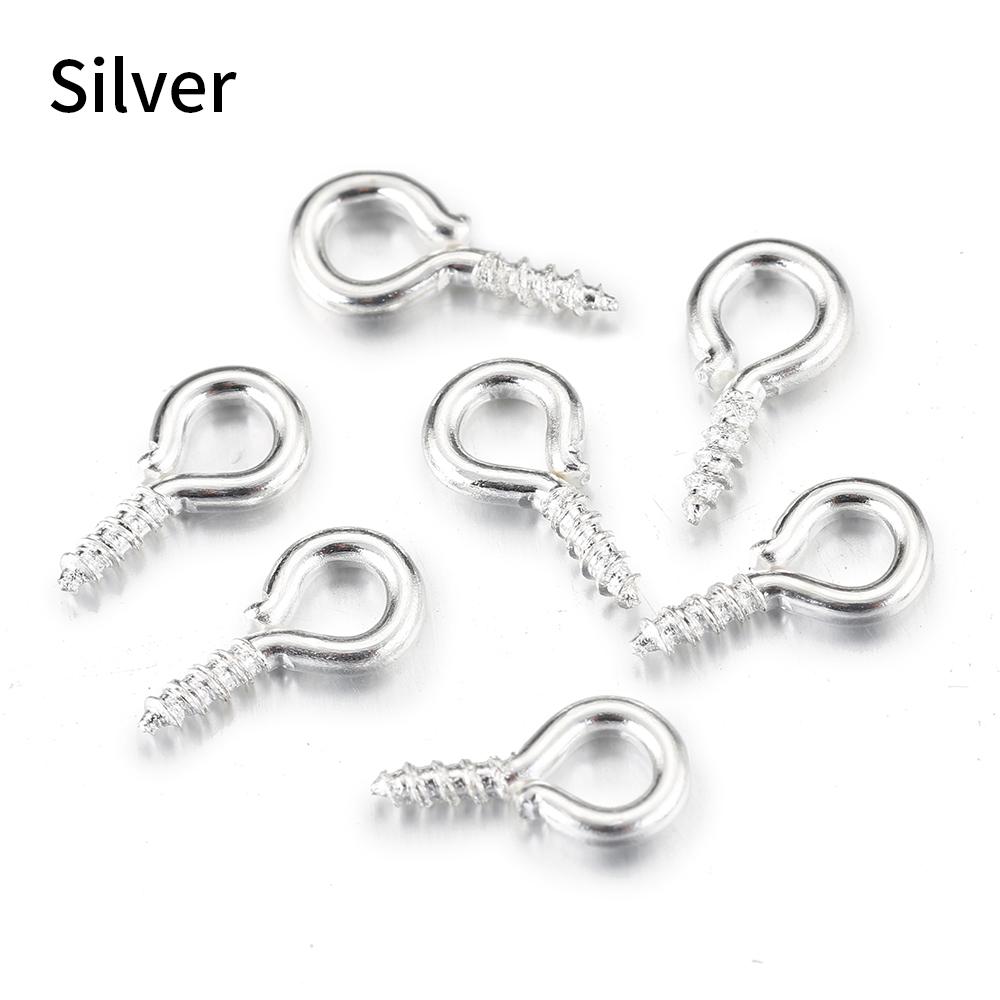 200pcs Small Tiny Mini Eye Pins Eyepins Hooks Eyelets Screw Threaded Clasps Hook for DIY Jewelry Making Findings Wholesale