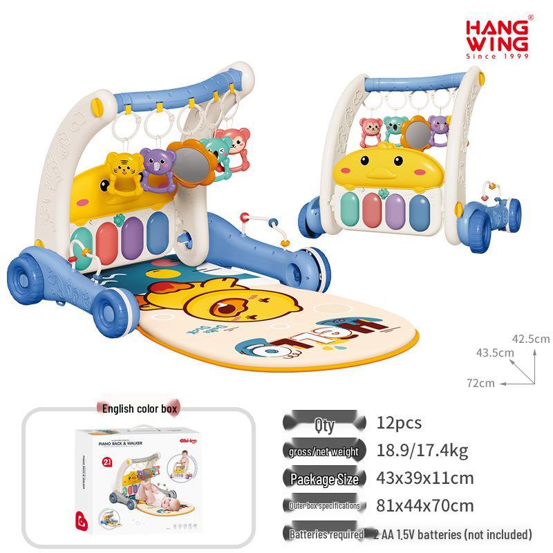 

Детский педальный пианино-ходунок и фитнес-рамка: Многофункциональный 2-в-1 для 0-12 месяцев