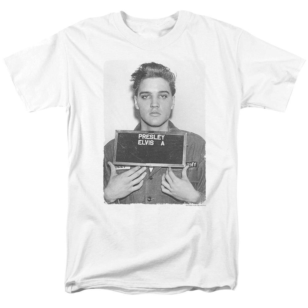 Elvis Presley - Army Mug Shot - Unisex Short Sleeve Children s T-shirt - White 100