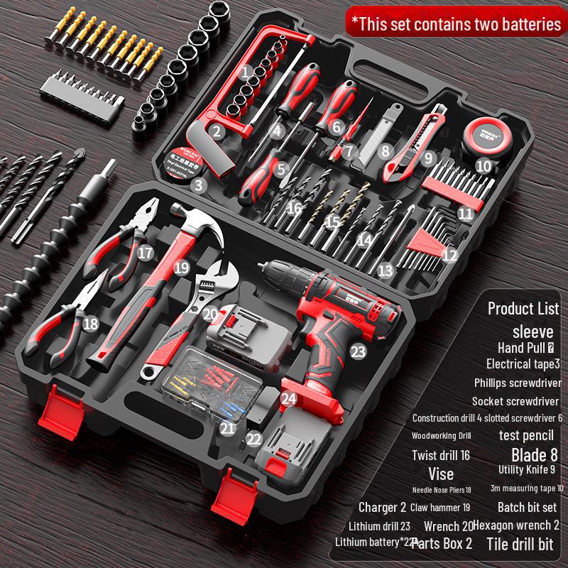 Multifunctional Electric Drill & Household Repair Tool Set for Carpentry and Electrician Tasks