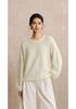 Women's Gray Sequin Stripe Round Neck Loose Knit Sweater - Autumn/Winter Style