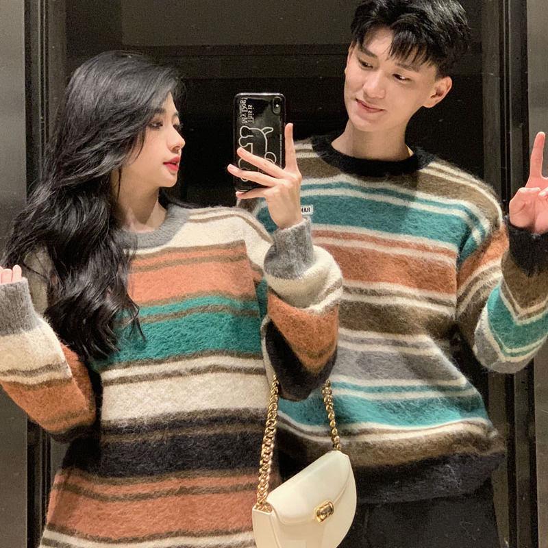 

Унисекс кардиган крупной вязки в корейском стиле, свободного кроя, 2023: Модный осенне-зимний свитер M