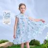 Disney Girls' Floral Flutter Sleeve Summer Dress