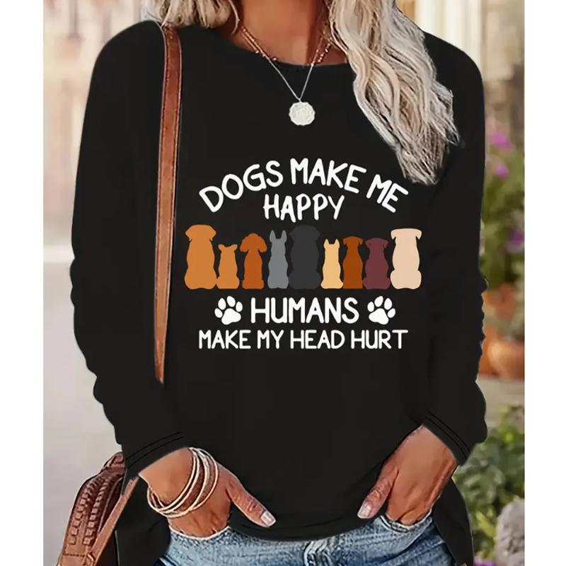 

2025 Autumn & Winter Women s New Casual Crew Neck Long Sleeve Top 3D Cartoon Pattern XS чёрный