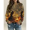 Autumn Winter Comfortable Fashionable Fun Christma Halloween 3d Printed Round Neck Long Sleeve Pullovers Casual Sports Versatile Loose Pullovers