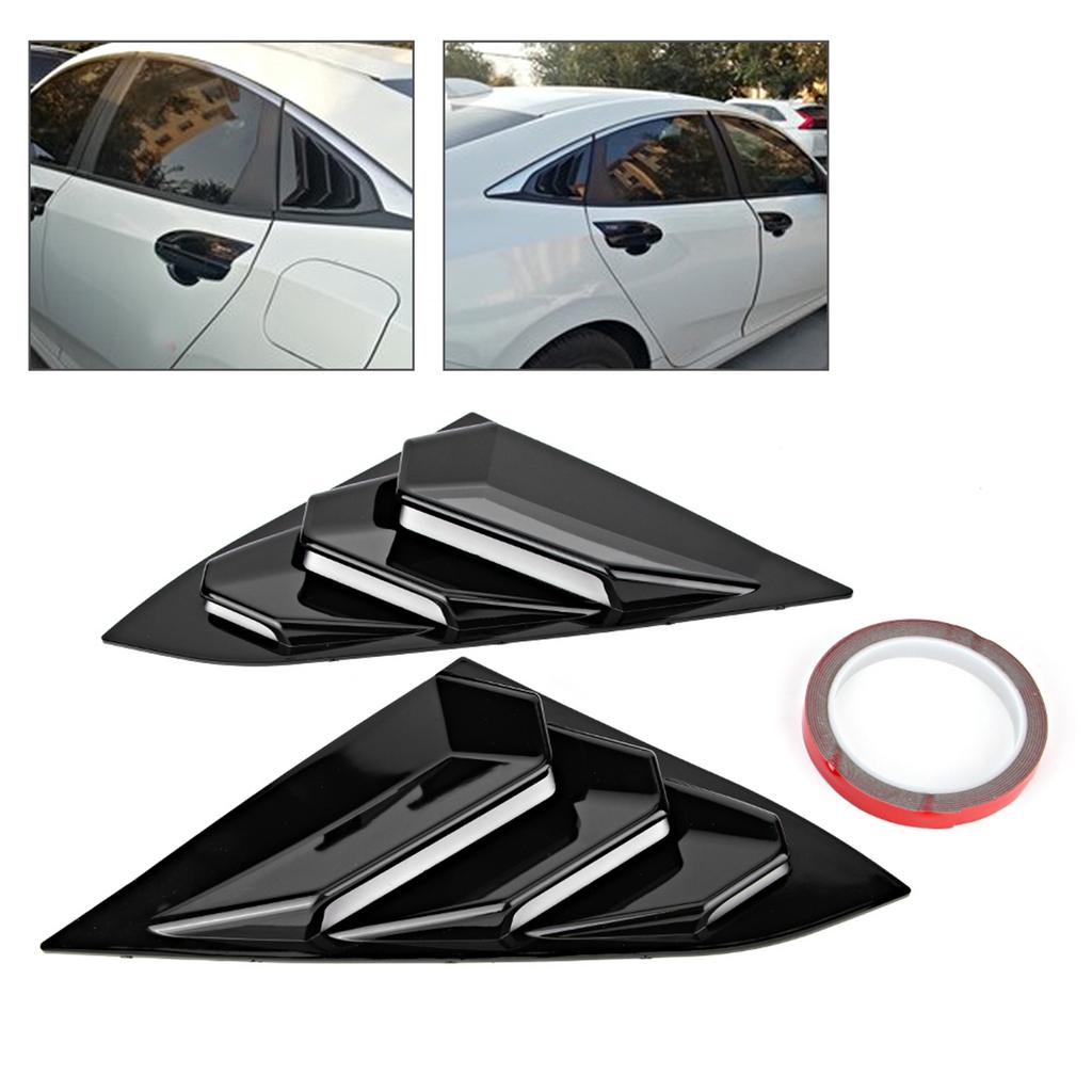 Bil Bakre Fönster Ventilationsutlopp Lamell Skärmlist Passar för Honda Civic 20162019