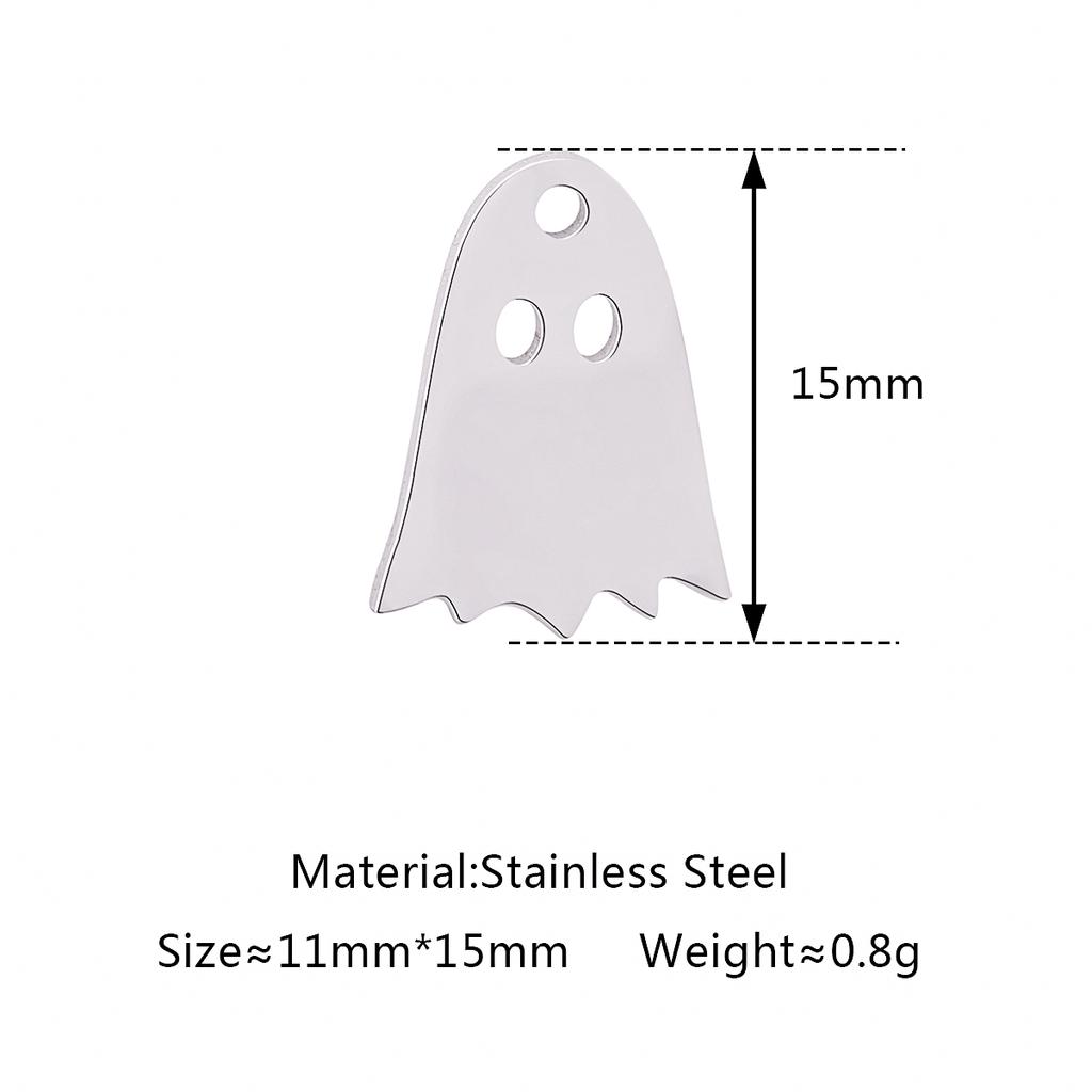 5Pcs/Lot Hollow Halloween Theme Charms Stainless Steel Skull/Pumpkin/Vampire Bat/Witch/Spider/Ghost Pendants For Jewelry Makings