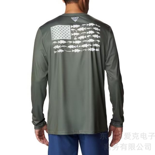 Colombia Pfg Fishing Suit Men's Long-sleeved T-shirt Summer Quick-drying Top Outdoor Sunscreen Breathable Fishing Suit