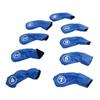 9Pcs Golf Iron Head Covers PU Waterproof Golf Club Headcovers for Right Left Handed Golfer Lovers Blue