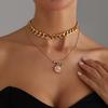 Pink Sea Shell Inlaid Pearl Necklace Light Luxury Design Choker Collarbone Chain