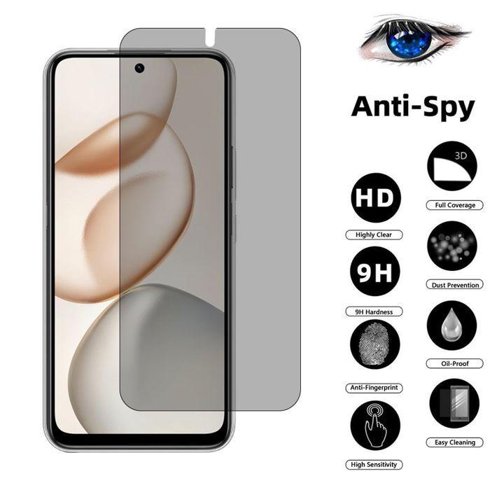 4 Verre Trempé Anti Espion pour Honor 400 Smart 4G/5G, Installation Facile Anti-Rayures 9H