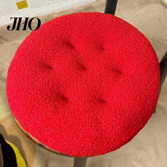 Flauschiges kurzes Plüschkissen Sitz rund Futon-Design Oberfläche extra dick Stuhl Boden rutschfest einfarbig gemütlich