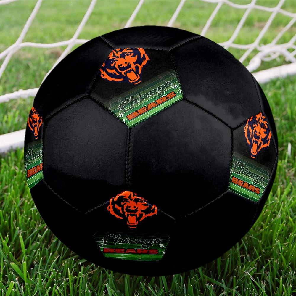 Chicago Bears Indoor Soccer Ball Colorful All Ages Size 5 Machine Stitched PVC Competition Ready Durable High-Bounce