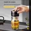 One-Touch Open Goose Egg Double-Layer Glass Cup: Anti-Scalding, High Borosilicate, Quick-Open Tea/Water Separation Cup