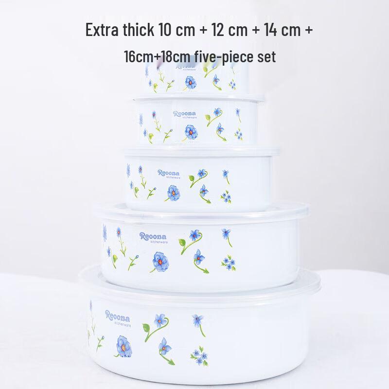 Набор эмалированных мисок с крышками