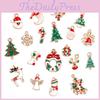 Festive 19pcs Metal Alloy Mixed Christmas Charms Set With Colorful Designs