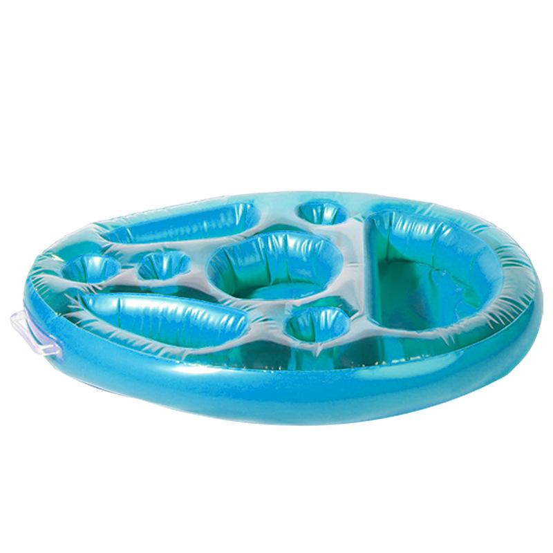 Inflatable PVC Water Ice Bar – Portable Self-Service Drink Holder with Multi-Slot Cup Tray for Pool Parties