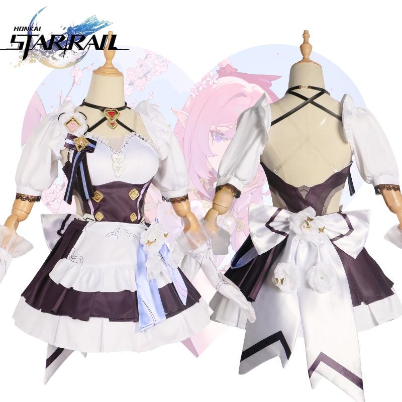 Honkai Elysia Maid Uniform Cosplay Costume Girl Anime Party Halloween Fan Outfit