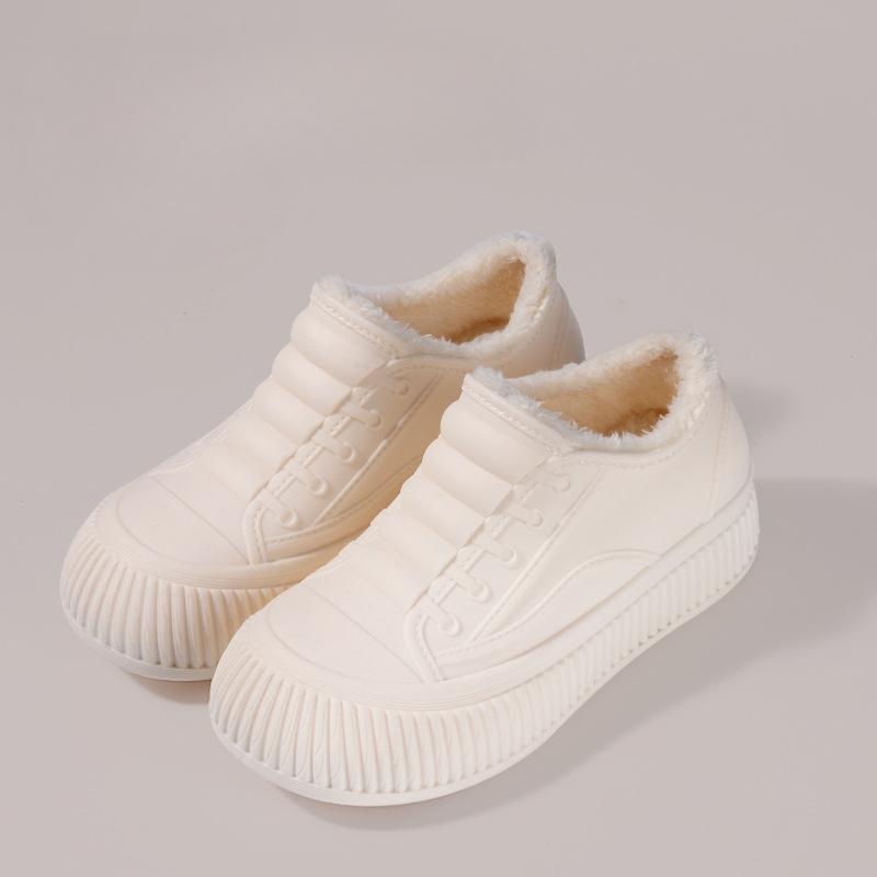 New Women's Fashion Waterproof and Wear-resistant Warm Velvet Short Rain Boots