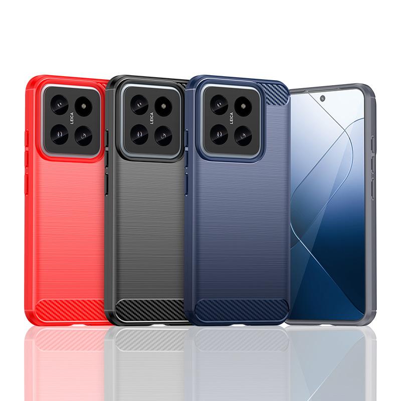 Luxury Carbon Fiber Shockproof Phone Case For Xiaomi 11 11T 11X 12X 12T 12 Ultra 13 Pro 13T 13 Lite 14 Pro 14 Ultra TPU Cover
