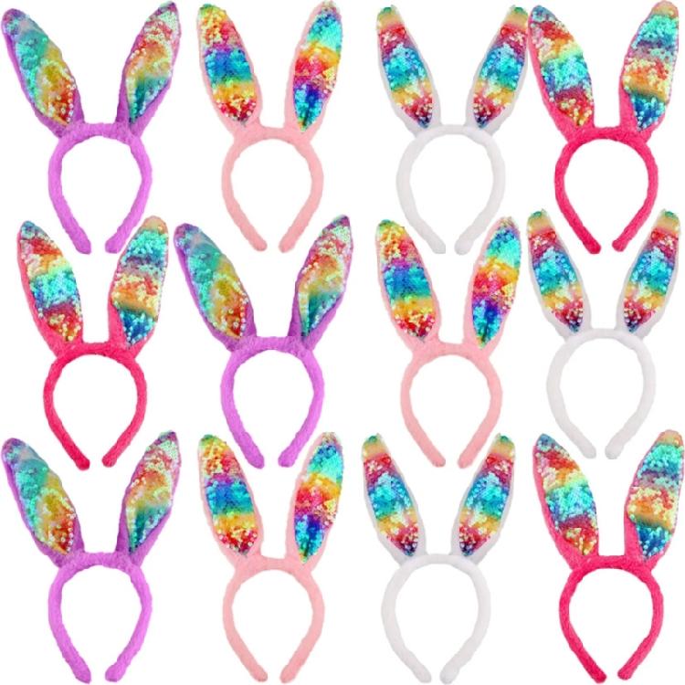 Easter Party Sequins Rabbits Ear Hairband Colorful Cute Teen Role Play Hairband