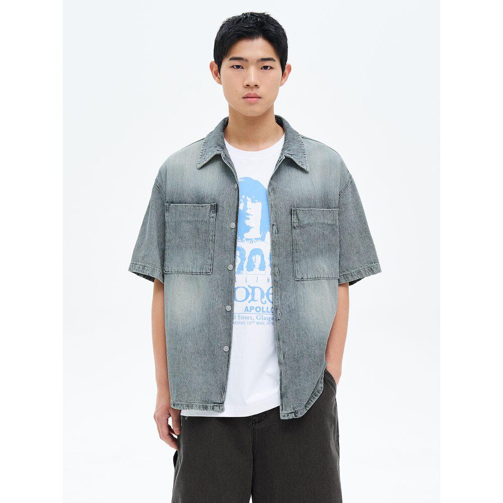 8Seconds Vintage Washed Denim Short Sleeve Shirt Sky Blue Sky Blue/M