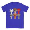 Sprunki T-Shirts Herren 100% Baumwolle Oberteile Hemden Vintage Rundhals Kurzarm