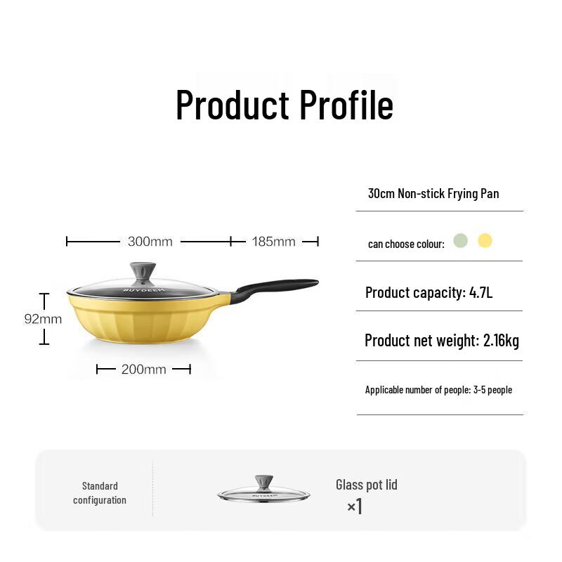 Buydeem 30cm Non-stick Stir-fry Pan