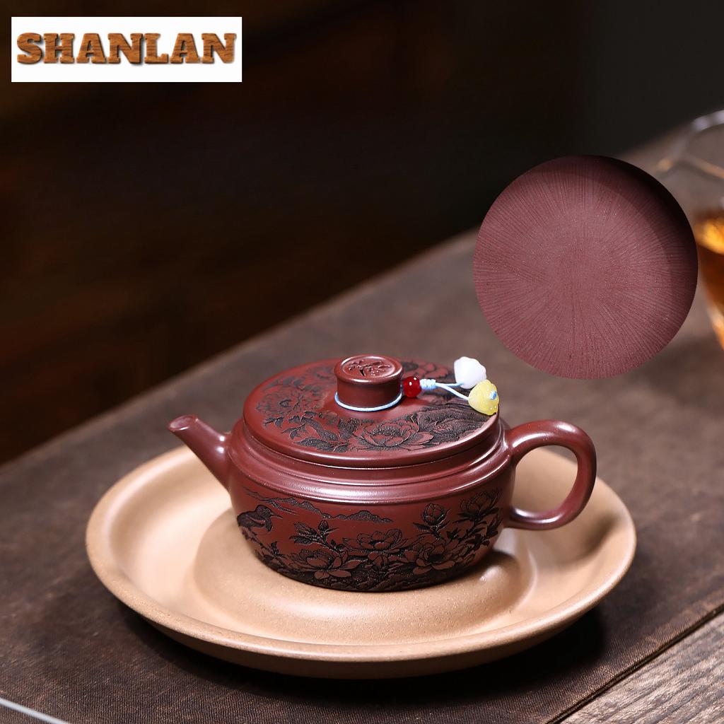 160ml Yixing Lila Ton Teekannen Handgemacht Großkalibriger Topf Roher Ton Drachenblut Sand Teekocher Mit Sieb Zisha Tee