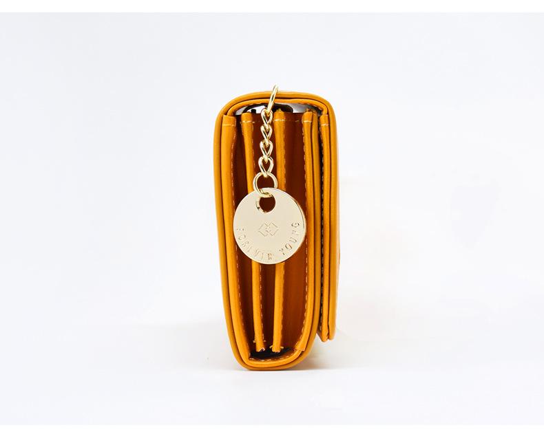 Damplånbok i koreansk stil med stor kapacitet och dubbelt vik – Enfärgad, Flera kortfack, Enkel exklusiv kuvertväska