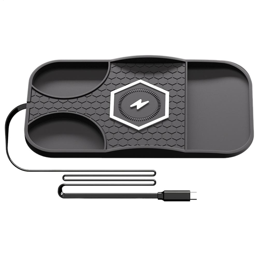 Wireless Car Charger Cordless Charging Pad Anti-Slip Phone Charger Non Slip Base Portable for Pickups Trucks Scooters Sedans