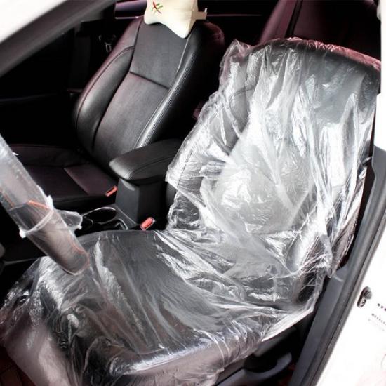 New Car Disposable Waterproof Plastic Steering Wheel+Seat+Shifting Lever Cover