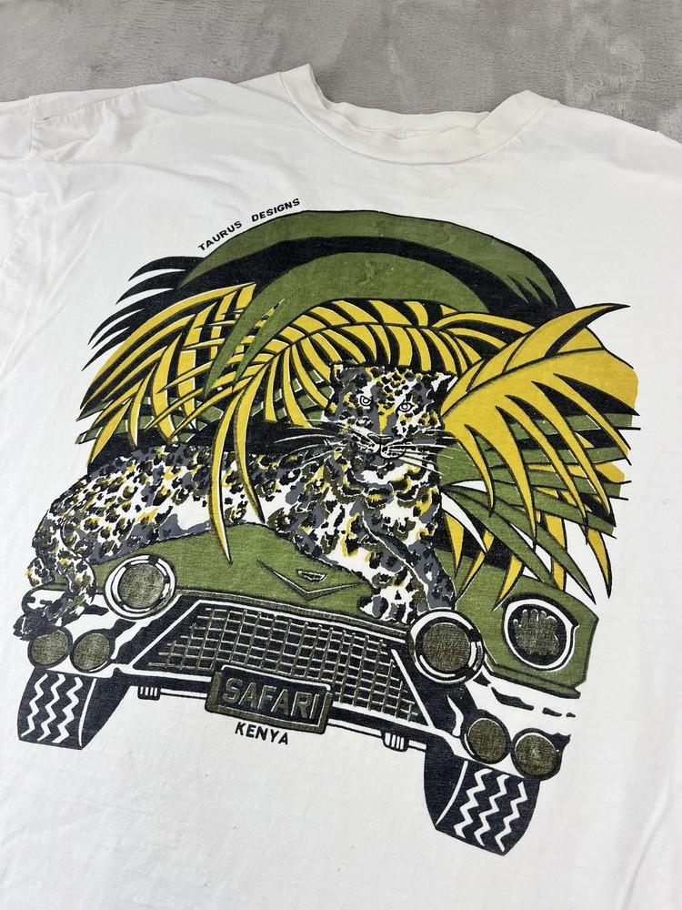 Vintage Taurus Designs Safari Kenya Shirt Mens XL Animal Graphic 90s M