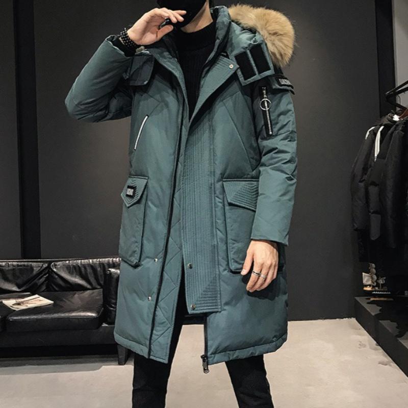 

Winter Thickened Knee-Length Men s Mid-Length Trendy Stylish Outerwear XXXL армія зелений колір
