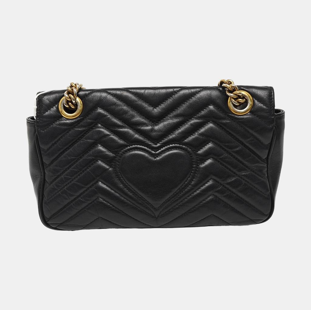 [Pre-Owned] Gucci GG Marmont Small Matelassé Shoulder Bag 'Black' - Good #CPZZOR