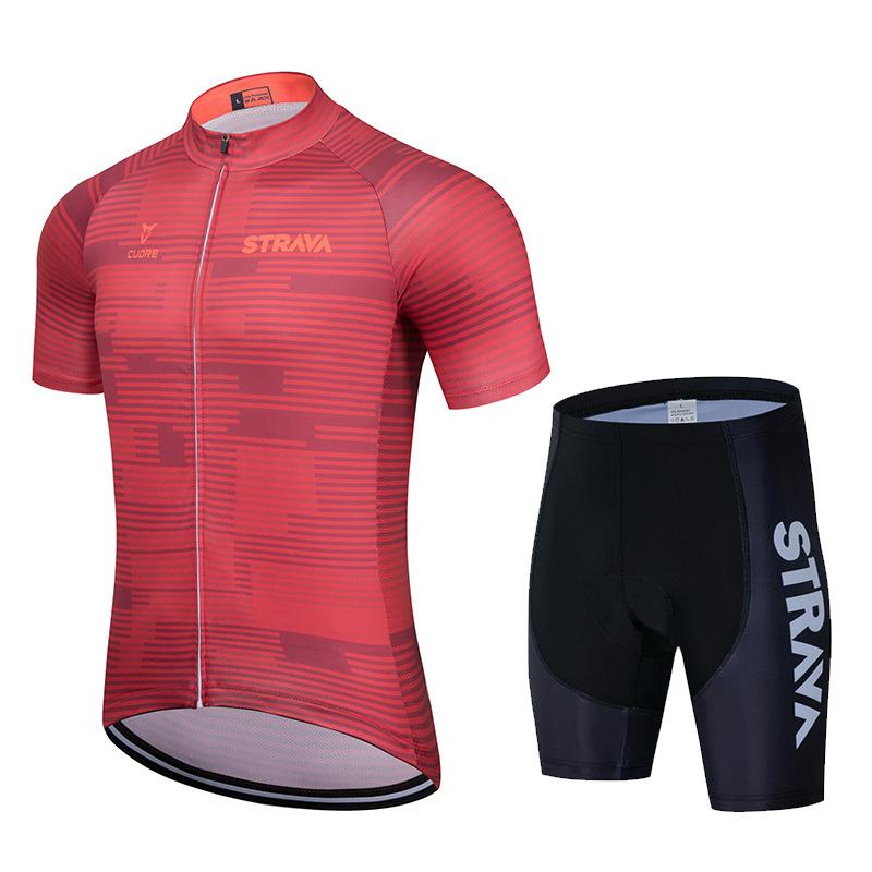 STRAVA Cycling Suit Short-sleeved Suit Men's Cycling Suit Summer Thin Breathable Cycling Clothing