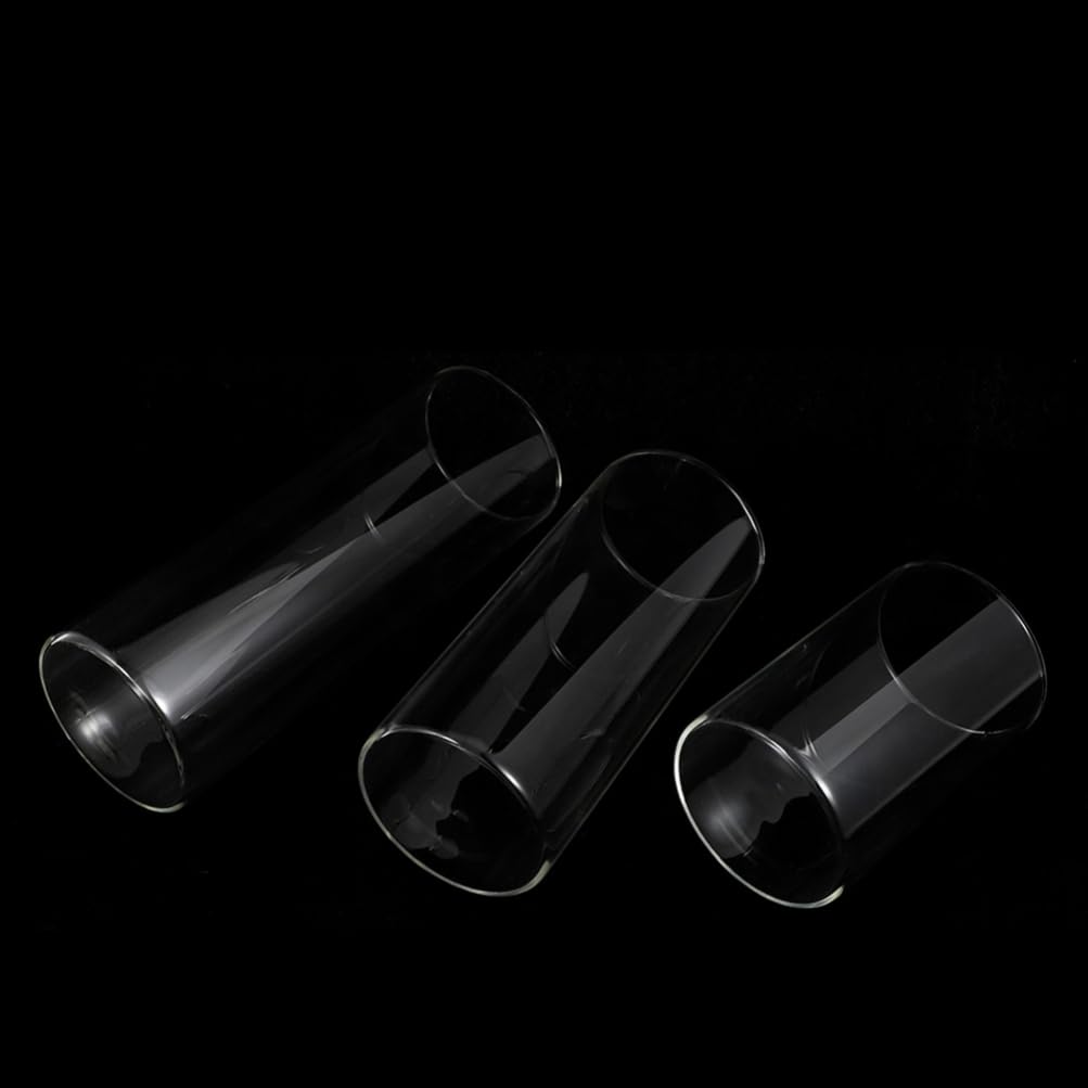 Luxshiny 3-teiliger Glas-Kerzenhalter - 6,5 cm Klare Zylinder-Kerzengläser für Stumpenkerzen, Hochzeits-Mittelstücke & Heimdeko (klar)