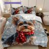 Yorkshire Terrier Pattern Bedding Quilt Set Quilt Cover Pillowcase Home Decoration Birthday Gift (1 * Duvet Cover + 2 * Pillowcase, Without Core)