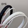 Imitation Pearl Hairband Lightweight Double-Layer Design Headband French Style Hair Hoop Soft Touch Versatile Outfit Accessory
