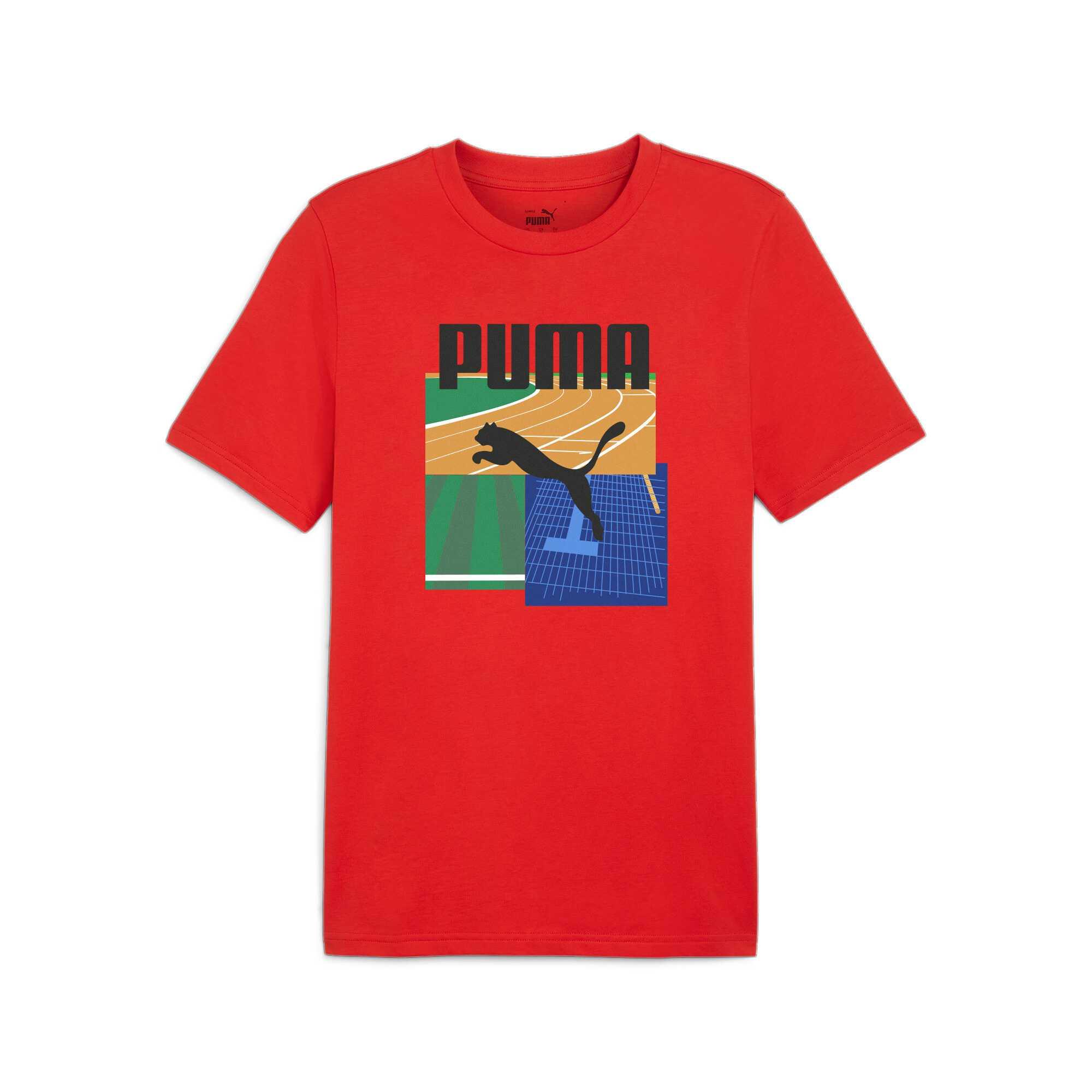 

Puma Удобная мягкая приятная для кожи свободная футболка с коротким рукавом для мужчин, красный цвет 68476011 L