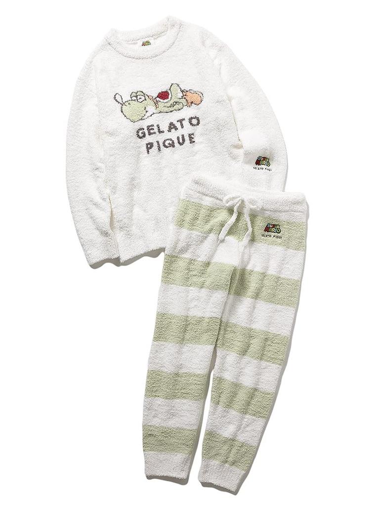 Gelato Pique Super Mario JQD Pullover Long Pants Set Size F & (PWNT214073) Women's Green,