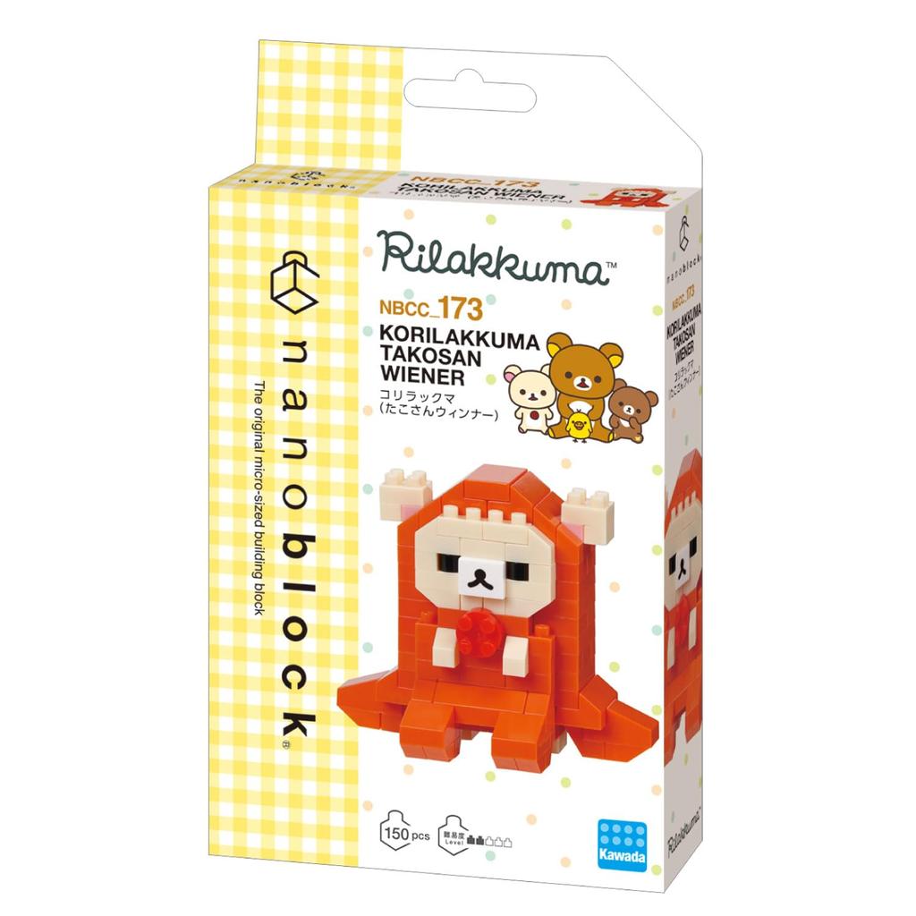 Kawada Nanoblock Korilakkuma (Takosan Wiener) 150 Pieces, Ages 12 and Up, Rilakkuma NBCC173