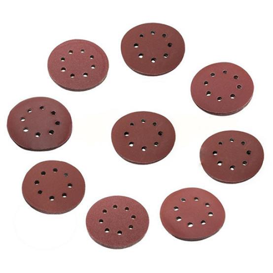 10 Pcs 125mm 5inch 8 Holes Hook Loop Sanding Discs Grit Orbital Sander Pad Mat