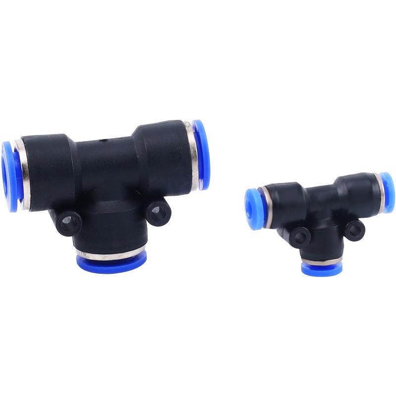PE T-kus Plastová Pneumatická Vzduchová Hadice Rychlospojka Redukční T-kusový Adaptér