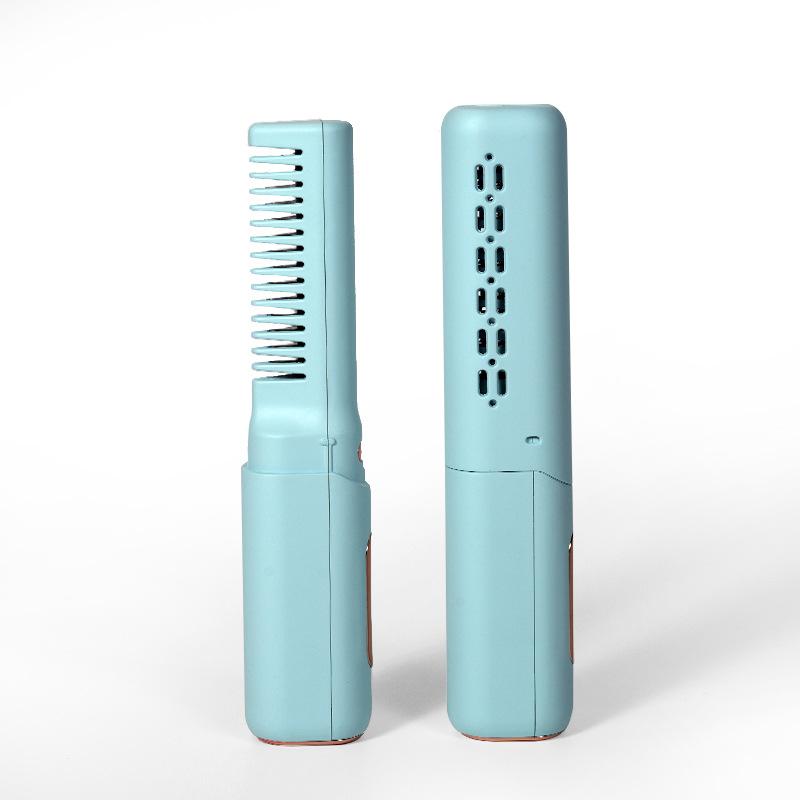 Ergonomic Electric Hair Straightener Brush Constant Temperature Control Ionic Conditioning Anti Static Features Protects Hair General&Sky blue разноцветный