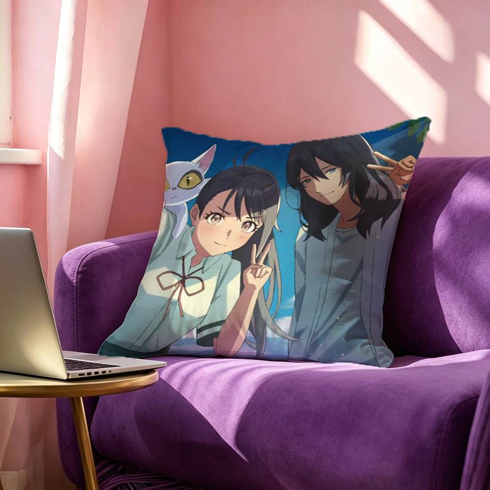 Movie SSuzume Square DoubleSided printed Pillow Case Bedroom Bedside Pillow Sofa Cushion Cover